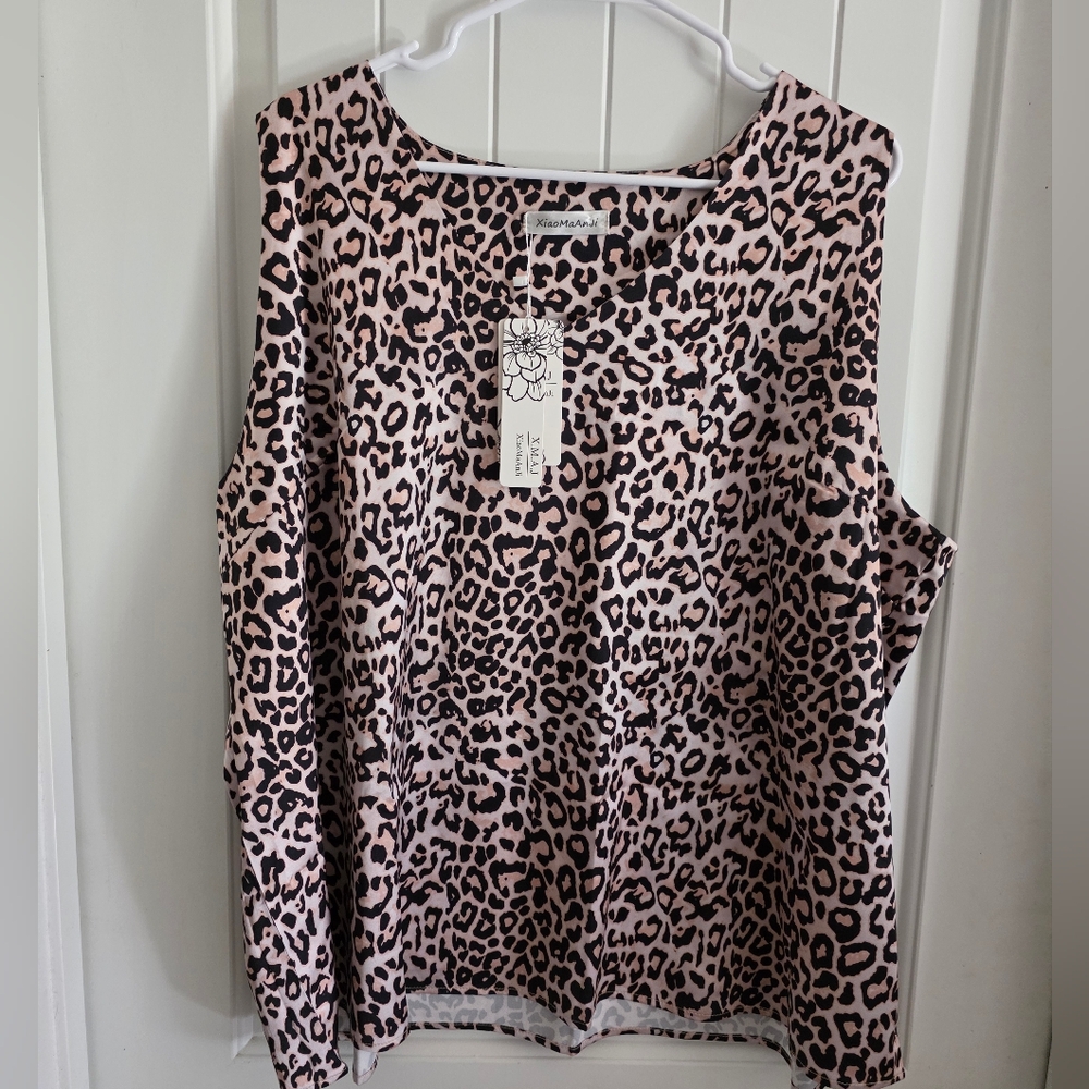 X.M.A.J. Leopard Print Sleeveless Blouse NWT 4X